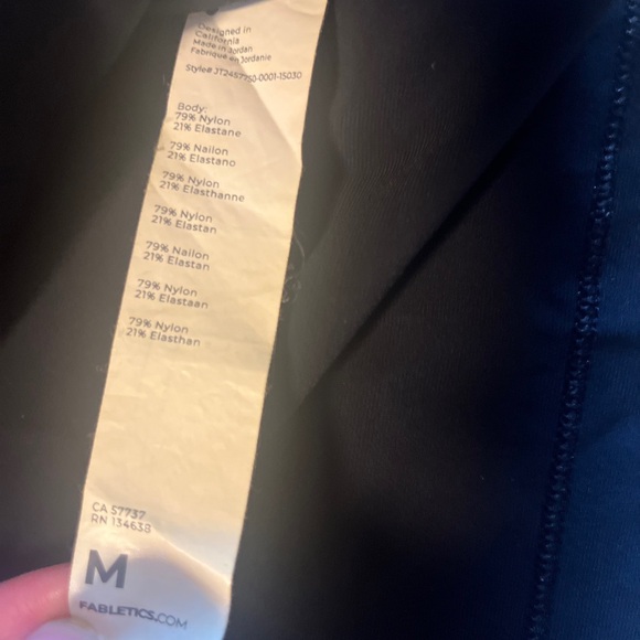 Fabletics Jacket Black Full Zip Hoodie Windbreaker Giana Rain Coat Medium M - Picture 7 of 9